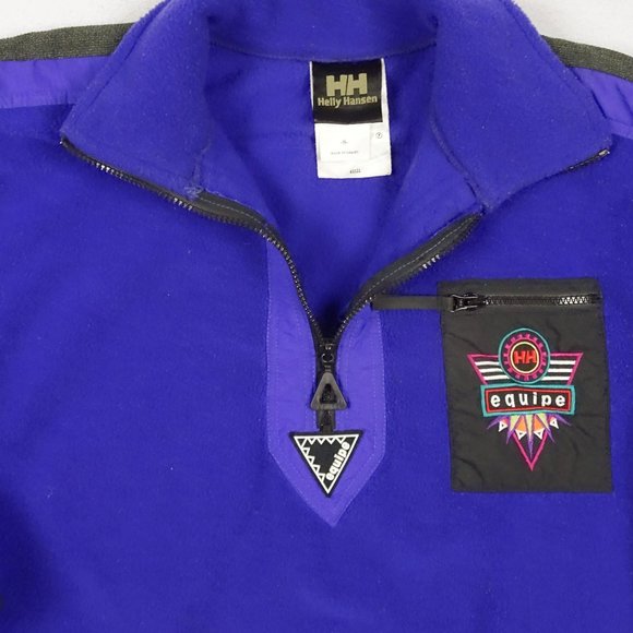 Vintage HH Helly Hansen Equipe Fleece Ski Pullover Men S 34 36 Purple Embroidery - Picture 3 of 5